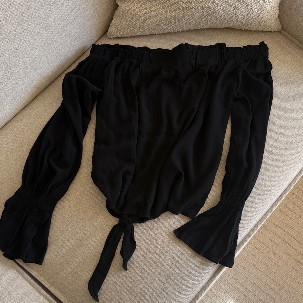 Black Off-Shoulder Blouse Black